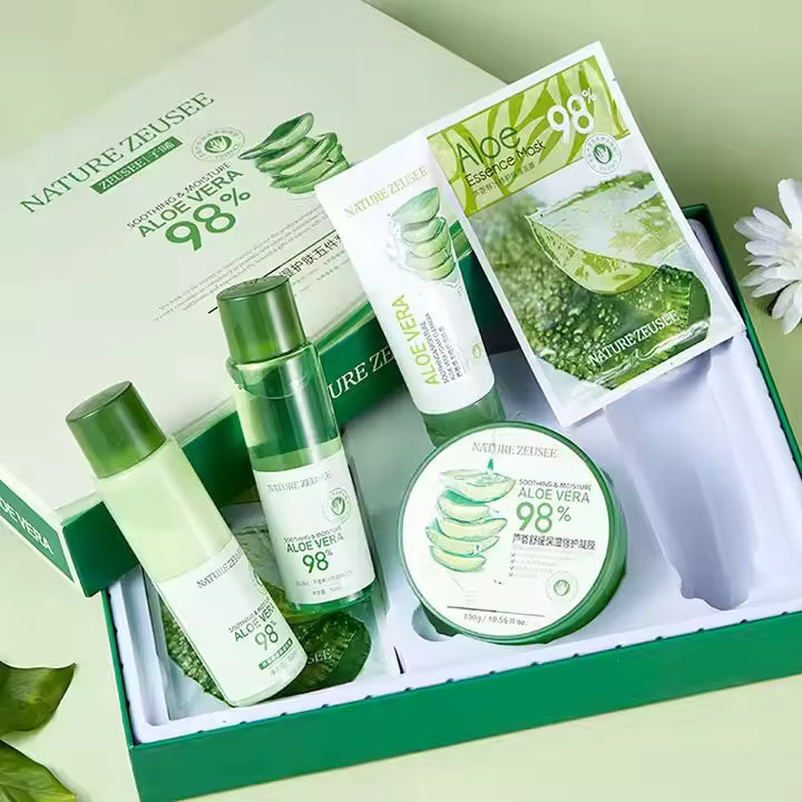 Kit de cuidado facial natural de gel de extracto de aloe vera